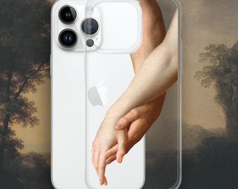 Funda para iPhone con manos de amantes del Renacimiento, funda transparente con arte estético para iPhone®