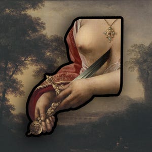 Suicide of Lucretia sticker, Renaissance Art sticker