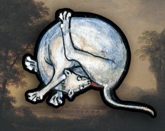 Pegatinas de gatos medievales lamiéndose el trasero, pegatinas de Marginalia medieval