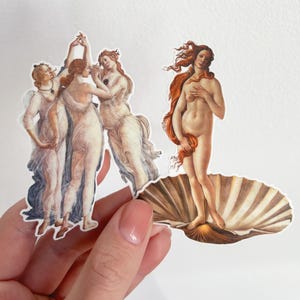 Set of 2 Botticelli Temporary Tattoos, Renaissance Art Tattoos, Fake tattoos