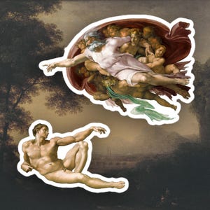 Michelangelo - Adesivo Creazione di Adamo, adesivo Rinascimento