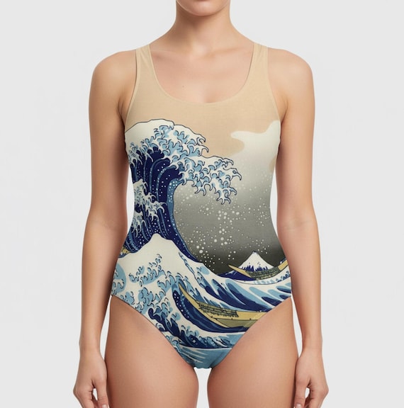 T-shirt Oversize Unisexe Imprimé Océan Hokusai | Art Japonais « La Grande Vague Au Large De Kanagawa » | T-shirt Ample Japonais Ocean Wave - France
