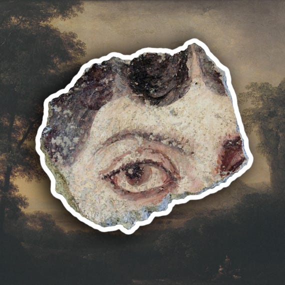 A Roman fresco fragment sticker, Roman Empire Art sticker
