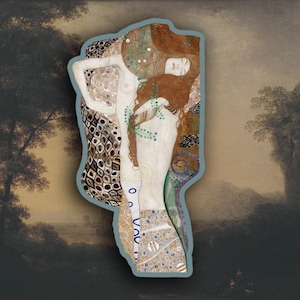 Gustav Klimt - Sticker vriendinnen, sticker kunstgeschiedenis, sticker saffier