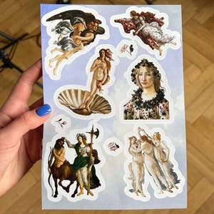 Sandro Botticelli Sticker sheet, Renaissance sticker set
