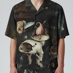Unisex Hieronymus Bosch Button up shirt, The Garden of Earthly Delights button up shirt, Bosch Hell Art Hawaiian shirt