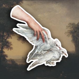 Hand with doves sticker, Renaissance Art History sticker