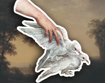 Hand with doves sticker, Renaissance Art History sticker
