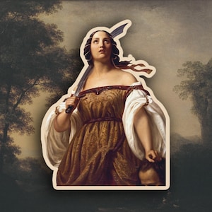 Theodor Hildebrandt - Sticker Judith avec la tête d'Holopherne, sticker Art classique