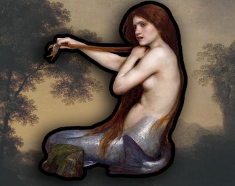 John William Waterhouse - Mermaid sticker, Pre Raphaelite Aesthetic sticker