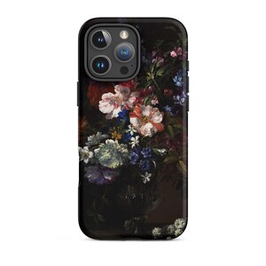 Moody Dark Floral iPhone case, Art Tough Case for iPhone, Magsafe iphone case