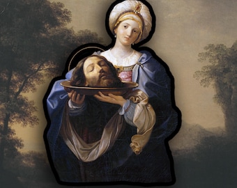 Sticker Salome met het hoofd van Johannes de Doper, sticker klassieke kunst