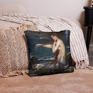 John William Waterhouse - A Mermaid Pillow, Art Decorative pillow