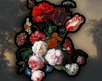 Antique Floral sticker, Renaissance sticker, Art History Sticker