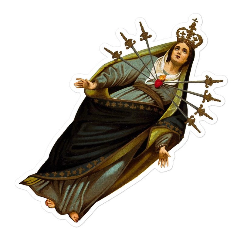 Saint Mary sticker, Religious sticker, Art sticker