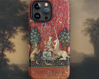 Funda para iPhone La Dama y el Unicornio, Art Tough Case para iPhone