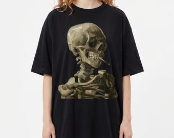 ヴァン・ゴッホのスカル・コンフォートカラーTシャツ：ダーク