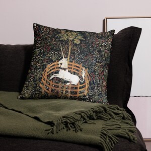 Unicorn in Captivity Pillow, Fine Art Decorative pillow