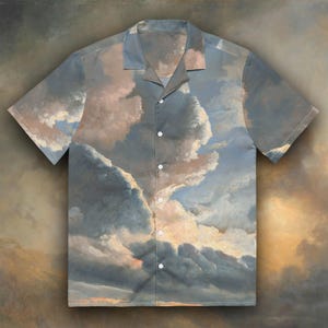 Unisex Clouds button up shirt, Art button up shirt