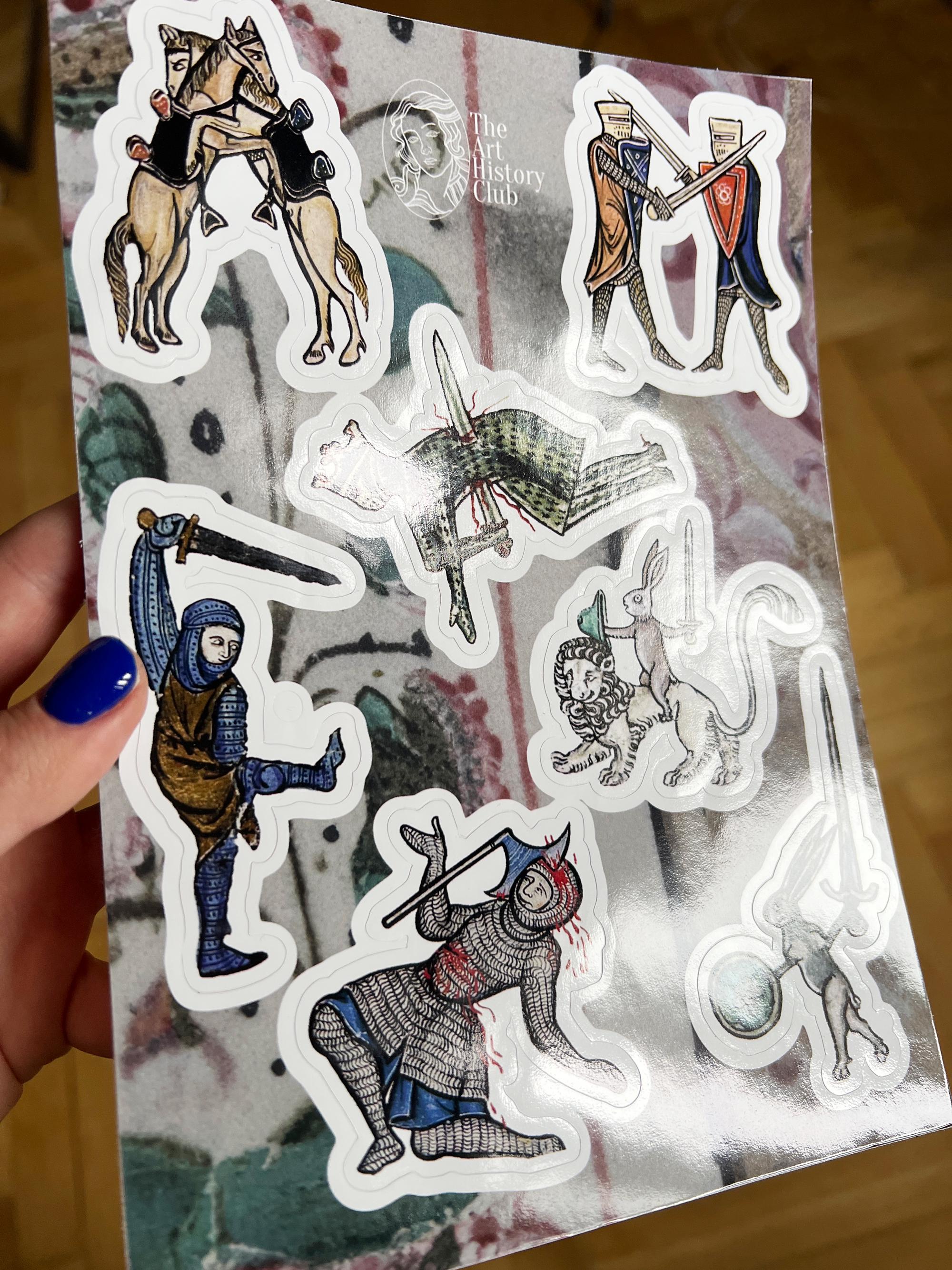 Weird Medieval Battle Sticker Sheet, Medieval Marginalia Sticker Set - Etsy