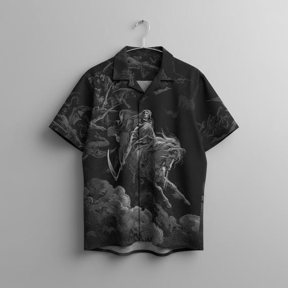 Unisex Gustave Doré - the Vision of Death Button up Shirt, Art