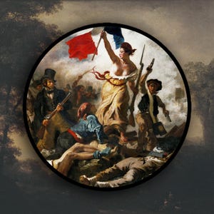 Eugène Delacroix -Liberty Führt das Volk Aufkleber, Aufkleber Französische Revolution
