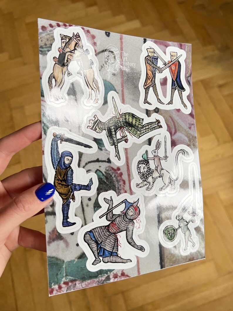 Weird Medieval Battle Sticker Sheet, Medieval Marginalia Sticker Set - Etsy