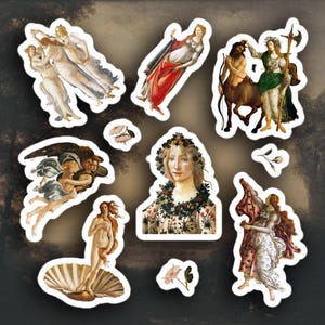 Sandro Botticelli Sticker Set, Renaissance Art stickers