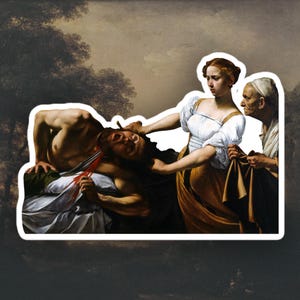 Pegatina de Judith decapitando a Holofernes, pegatina de Caravaggio, pegatina artística
