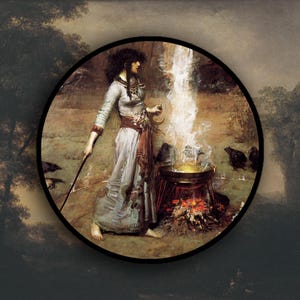John William Waterhouse - Sticker magische cirkel, sticker heks, sticker kunstgeschiedenis