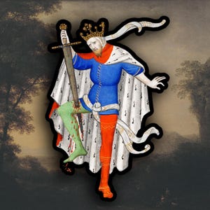 Adesivo "Re goffo medievale strano", adesivo meme medievale