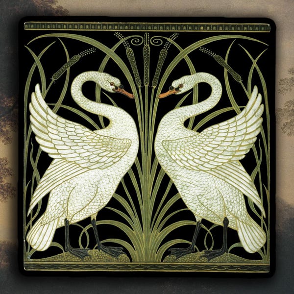 The Art Nouveau Swans sticker, Jugendstil sticker
