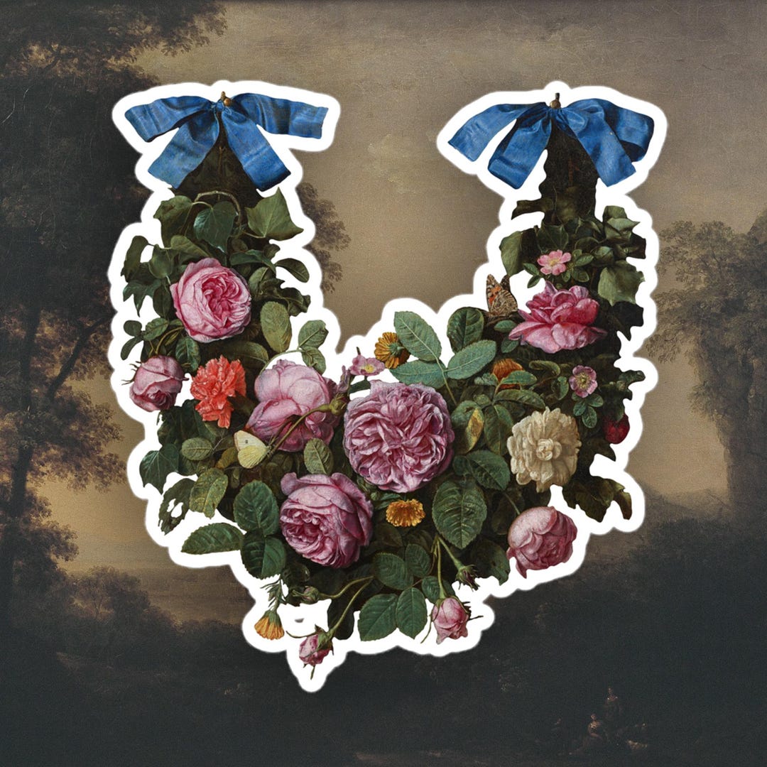 Rococo Flower Sticker Rococo Floral Galand Sticker, Renaissance Sticker, Art Sticker - Etsy