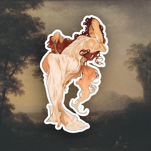 Alphonse Mucha sticker, Art Nouveau sticker
