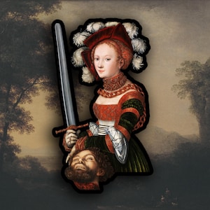 Sticker Lucas Cranach l'Ancien - Judith avec la tête d'Holopherne, sticker gothique