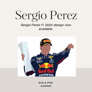 Sergio Perez Portrait: Red Bull Driver (SVG & PNG)