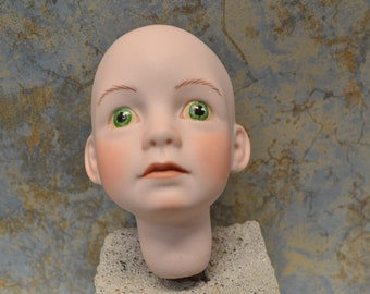 Cabeza de muñeca de porcelana vintage: Shonni - BootsTyner 1984 - Arte de ensamblaje