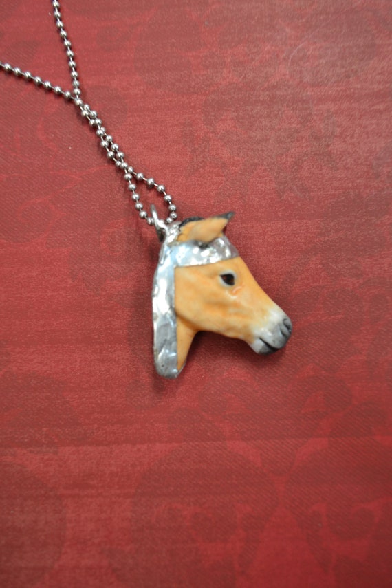Patère à collier Tête de Cheval en Aluminium -Figurine équestre