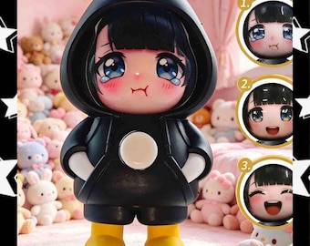 Arknights Endfield Gugu Gaga – Pinguin Expression Change Desk Toy 9,5 cm sleutelhanger