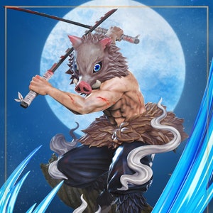 Inosuke Resin Figure - Demon Slayer Collectible - High-Quality Anime Figurine - Perfect Gift for Fans - 3D Printed Resin Figurine