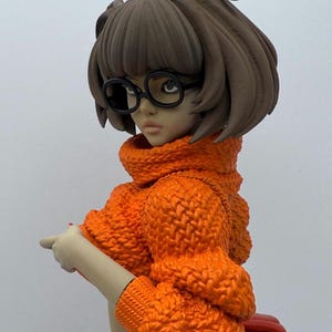Figurina di Velma, stampata in 3D e dipinta a mano, fan art di ESMonster, regalo per giocatori, oggetto da collezione da tavolo, statuetta in resina Fanart