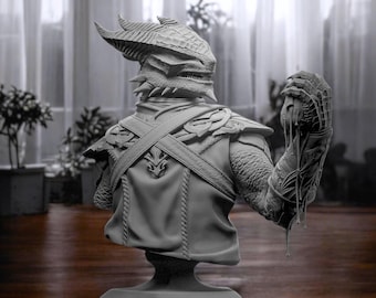 Dark Urge Bust, Baldurs Gate Bust, 12k Print Unpainted, 3d Printed, Gift for Gamer, BG Statue, Handmade Gift, Paintable Resin, High Quality