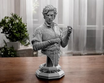 Astarion Bust, Baldurs Gate Bust, 12k Print Unpainted, 3d Printed, Gift for Gamer, BG Statue, Handmade Gift, Paintable Resin, High Quality