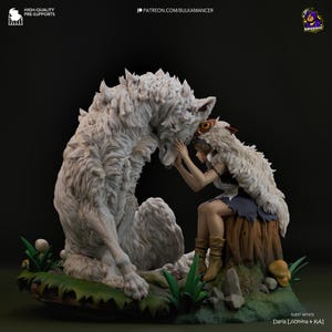 Wolf Princess, Maximum Detailed 12K, Unpainted 3D printed figure, Fan Art Figurine
