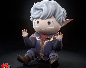 Support pour téléphone Astarion Chibi, Baldur's Gate 3, figurine imprimée 3D détaillée 12 carats, art de fan Bg3