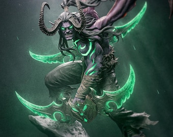 Illidan Stormrage 12k 3D-geprint figuur: World of Warcraft-fanart (ongeverfd pakket)