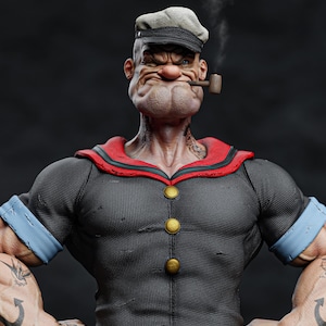 Realistic Sailor Man Statue ,  12k Resin Printed Figurine . Gift For Gamers , Cartoon Character , Childhood Cartoons
