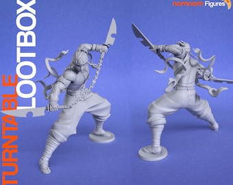 Tueur de démons Uzui Tengen, impression 12 carats non peinte, modèle imprimé en 3D, cadeau pour gamer, statue de tueur de démons, cadeau fait main, cadeau figurine