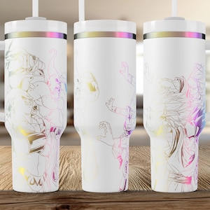 Anime Character themed, Laser Engraved Tumbler  (Stanley style)