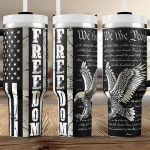 We the People Tumbler – 40oz Stanley Style | Laser Engraved Patriotic Design